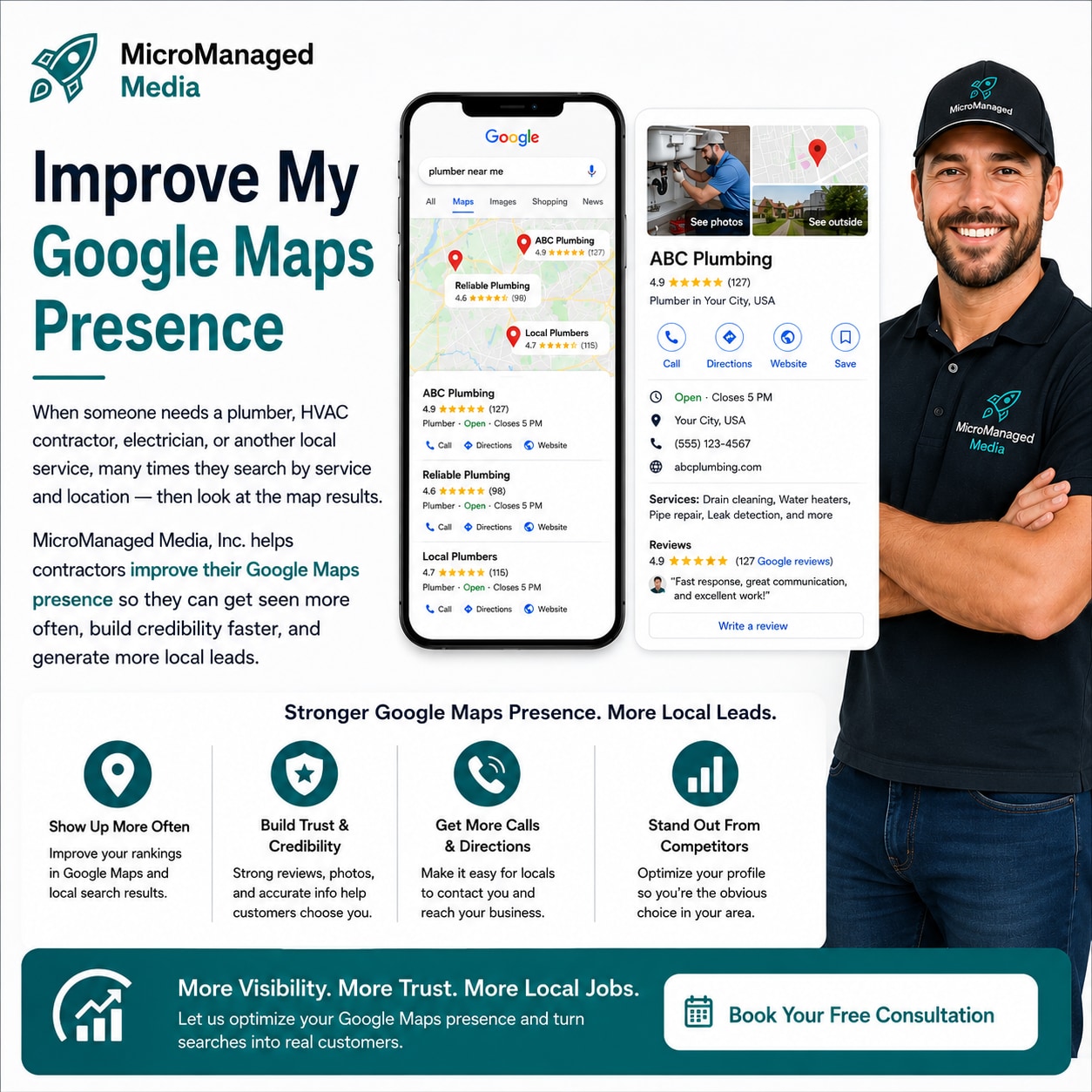 Google Maps Presence & Contractor Local 3-Pack Rankings Dashboard