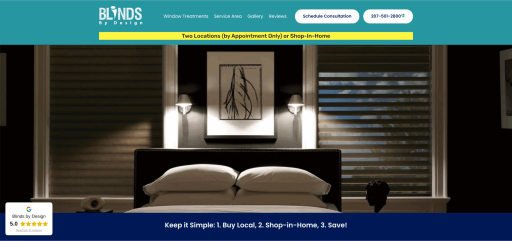 Blinds by Design Website
